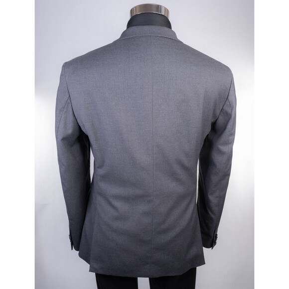H&M Blazer Jacket Size 40R Slim Fit Gray Stretch Sport Coat Two Button Poly - Picture 8 of 13